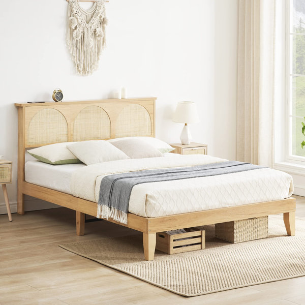 Bay Isle Home Batai Deluxe Solid Wood Bed Frame with LED Lights